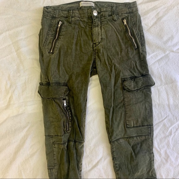 ZARA PREMIUM DENIM GREEN UTILITY PANT - Picture 3 of 5